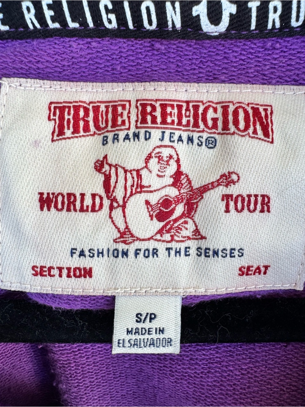 True Religion Purple Short-Sleeve Zip-Up Hoodie - Picture 2 of 13